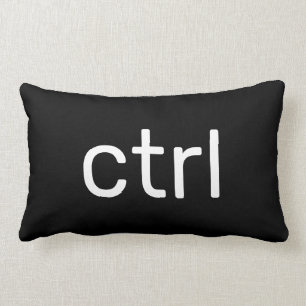 Ctrl Control Keyboard Command Black White Lumbar Pillow