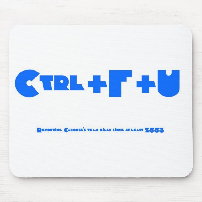 Ctrl+F+U White Mouse Pad (Front)