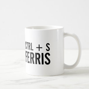 CTRL + S (Save) Ferris Keyboard Shortcut Pun Coffee Mug
