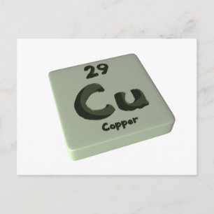 Cu Copper Postcard