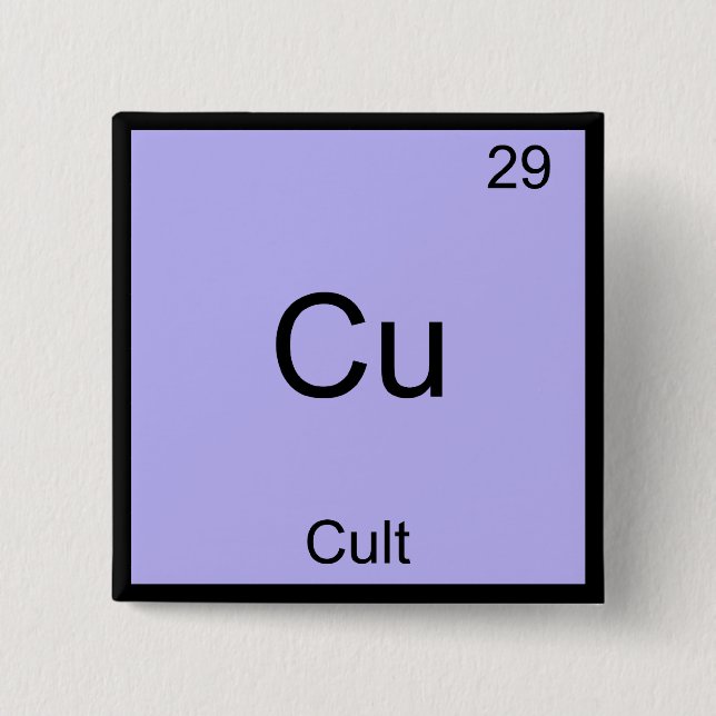 Cu - Cult Funny Chemistry Element Symbol T-Shirt 2 Inch Square Button (Front)