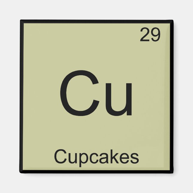 Cu - Cupcakes Funny Chemistry Element Symbol Tee Magnet (Front)