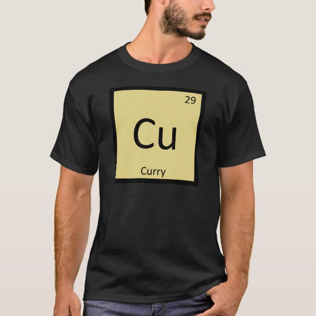 Cu - Curry Spice Chemistry Periodic Table Symbol T-Shirt (Front)