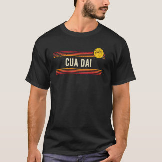 Cua Dai Retro Vintage Distressed Sunset Design T-Shirt