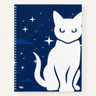 Cuaderno Cat White in the Night Notebook