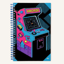 Cuaderno Cuadriculado Arcade Retro Gridded
