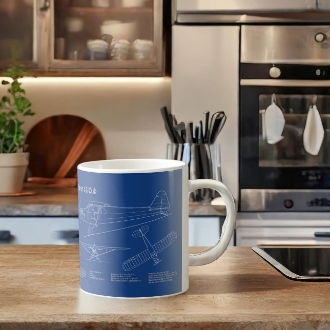 Cub Airplane - Airplane Blueprint Plans AD Coffee Mug (Creator Uploaded)