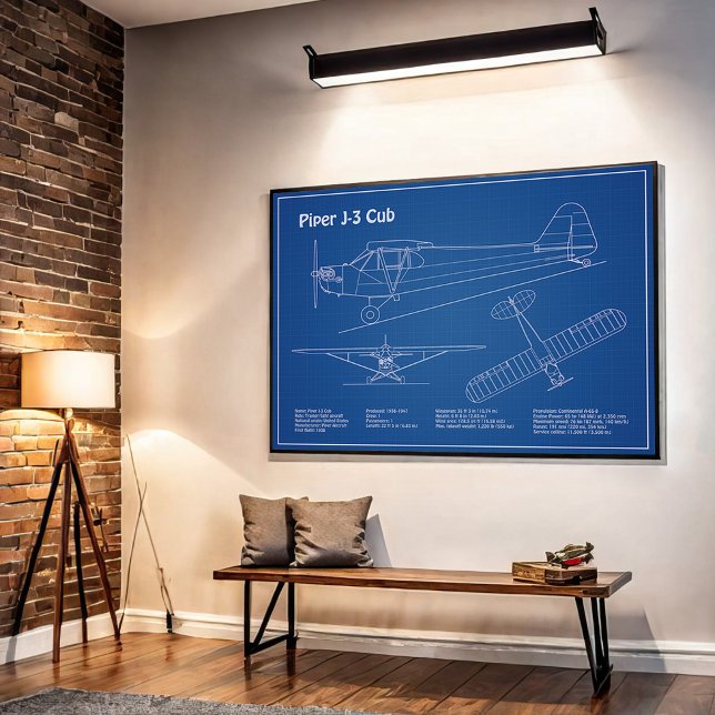 Cub Airplane - Airplane Blueprint Plans AD Poster (Creator Uploaded)