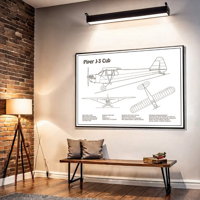 Cub Airplane - Airplane Blueprint Plans BD Poster (Creator Uploaded)
