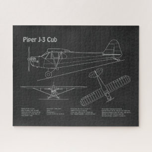 Cub Airplane - Airplane Blueprint Plans PD Jigsaw Puzzle