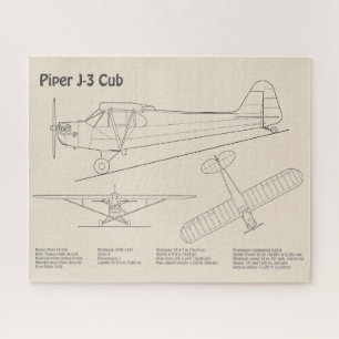Cub Airplane - Airplane Blueprint Plans SD Jigsaw Puzzle