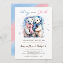Cub Bear Polar bear Theme Winter Gender Reveal