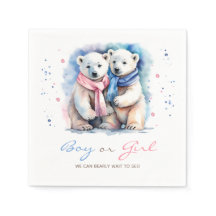 Cub Bear Polar Bear Winter Fall Gender Reveal 