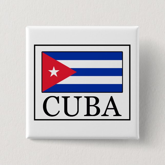 Cuba 2 Inch Square Button (Front)