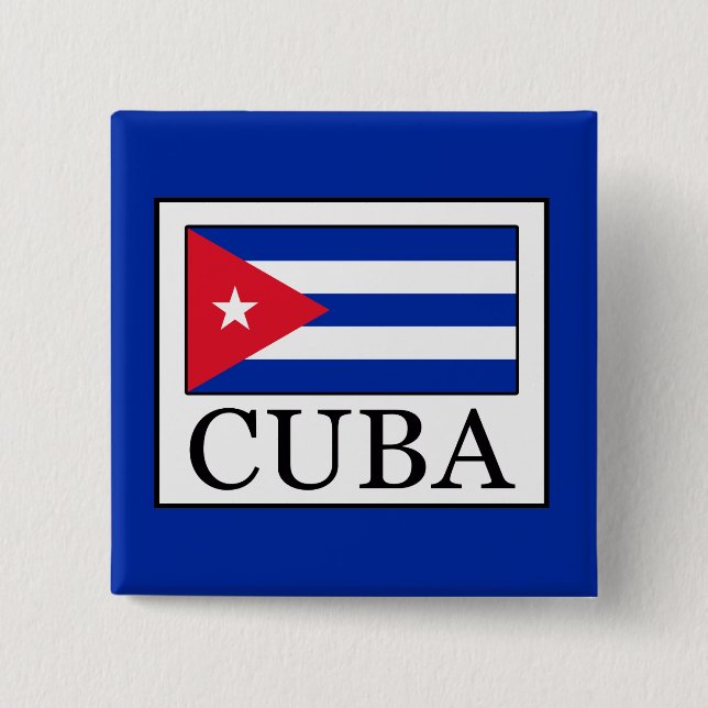 Cuba 2 Inch Square Button (Front)