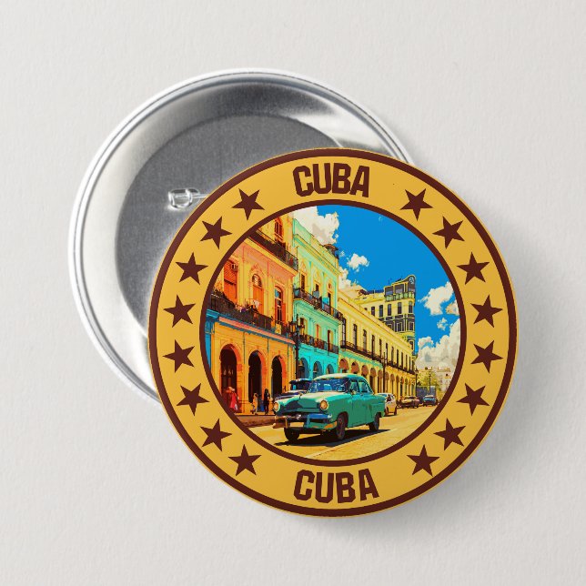 Cuba                                               3 inch round button (Front & Back)