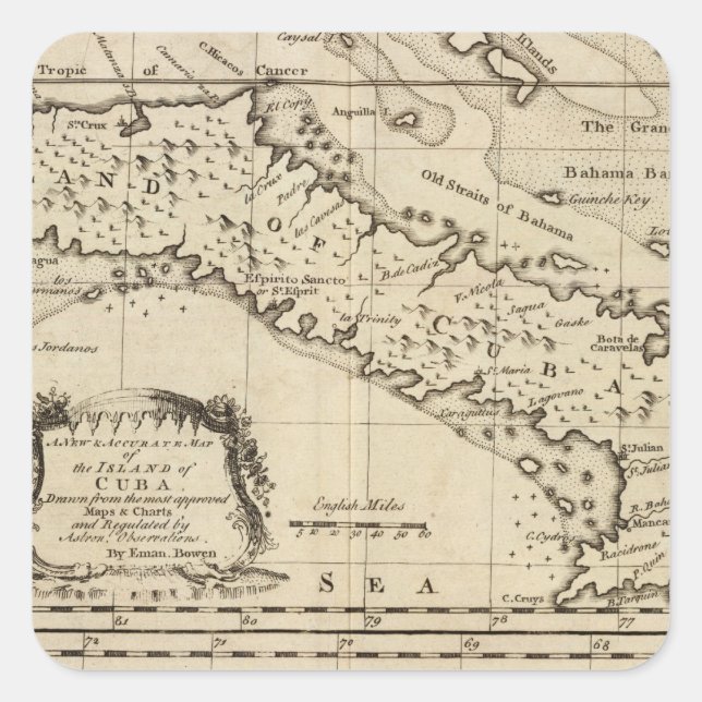 Cuba 3 square sticker (Front)