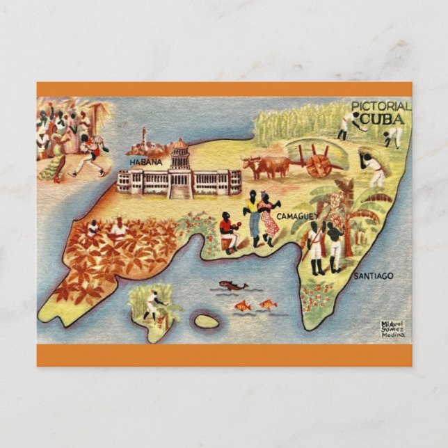 Cuba - An artist's View Postcard (Front)