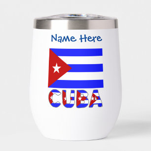Cuba and Cuban Flag Light Blue Personalized 