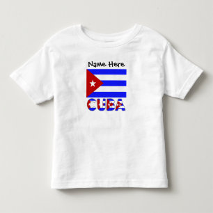 Cuba and Cuban Flag Light Blue Personalized Toddler T-shirt