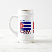 Cuba and Dark Blue Cuban Flag Personalized 