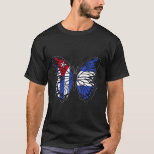Cuba And Honduras Mix Butterfly Half Cuban Half Ho T-Shirt