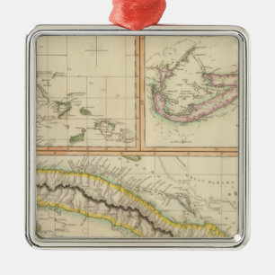 Cuba, Bahama I, Bermudas Metal Ornament