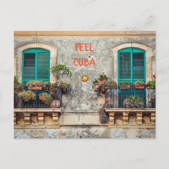 Cuba Balcony Postcard (Front)