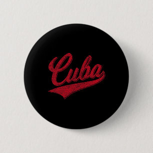 Cuba Baseball Varsity Script Clic Sports Jersey St 2 Inch Round Button