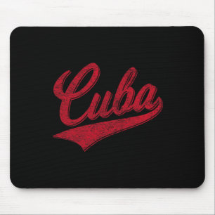 Cuba Baseball Varsity Script Clic Sports Jersey St Mouse Pad