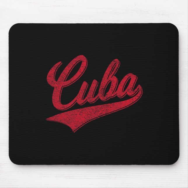 Cuba Baseball Varsity Script Clic Sports Jersey St Mouse Pad (Front)
