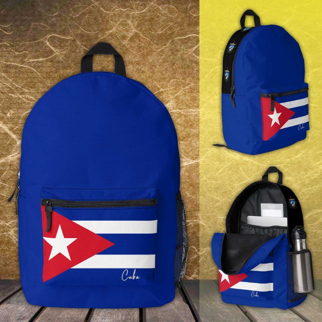 Cuba, Blue backpack, Cuban Flag / patriotic Printed Backpack (Creator Uploaded)