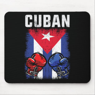 Cuba Boxing Shirt With Gloves And Cuban Flag Cuban Mouse Pad