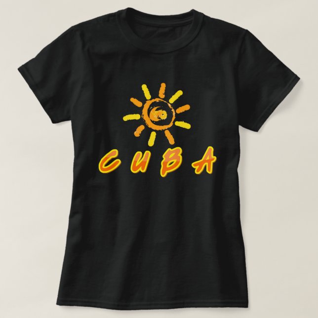 Cuba bright yellow & orange T-Shirt (Design Front)