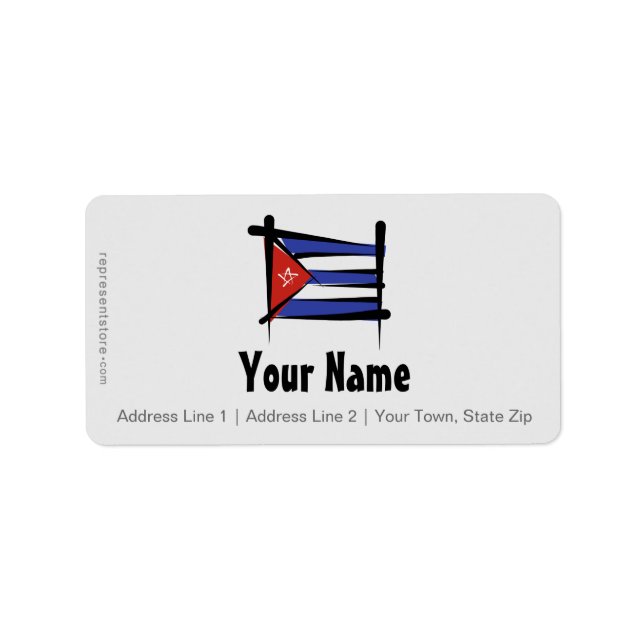 Cuba Brush Flag Label (Front)