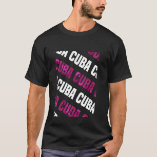 Cuba Camo Pattern Pink Camouflage T-Shirt