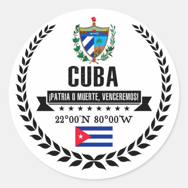 Cuba Classic Round Sticker (Front)