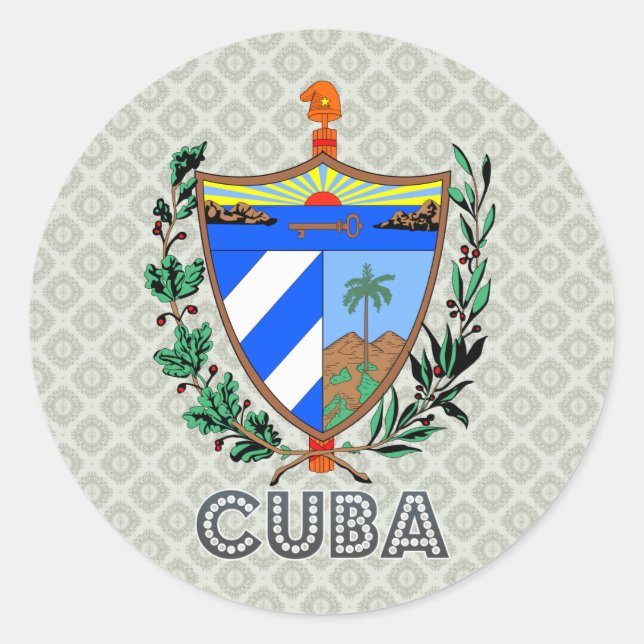 Cuba Coat of Arms Classic Round Sticker (Front)