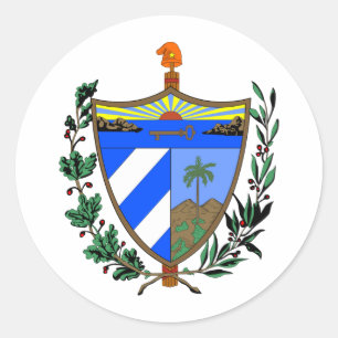 Cuba coat of arms classic round sticker