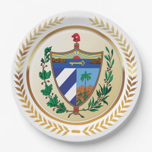 Cuba Coat of Arms Paper Plate (Front)