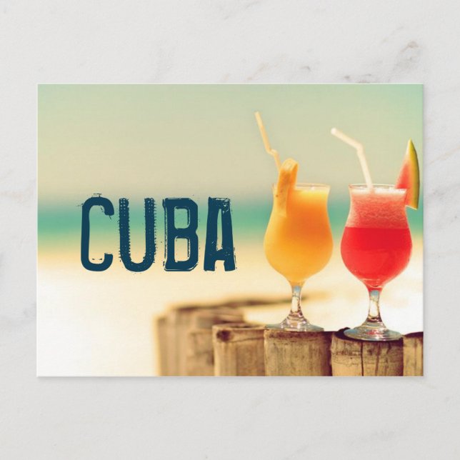 Cuba cocktails postcard (Front)