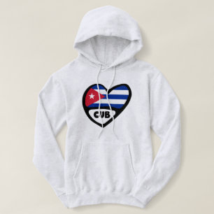 Cuba Country Code Flag Heart, CUB Hoodie
