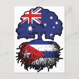 Cuba Cuban Australian Australia Tree Roots Flag Postcard