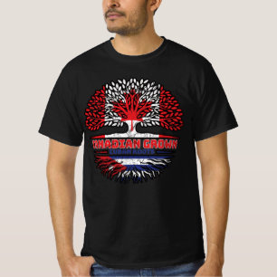 Cuba Cuban Canadian Canada Tree Roots Flag T-Shirt