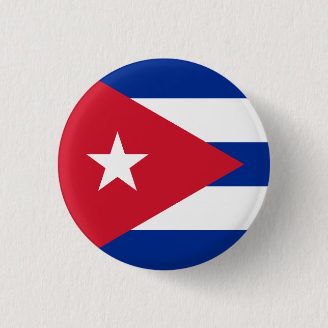 Cuba (Cuban) Flag 1 Inch Round Button (Front)