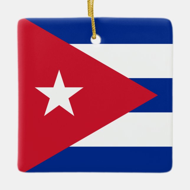 Cuba (Cuban) Flag Ceramic Ornament (Front)