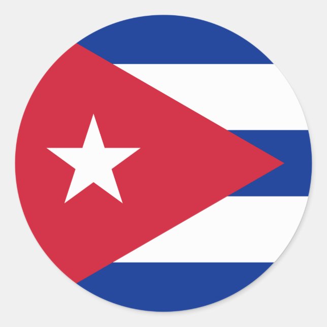 Cuba (Cuban) Flag Classic Round Sticker (Front)