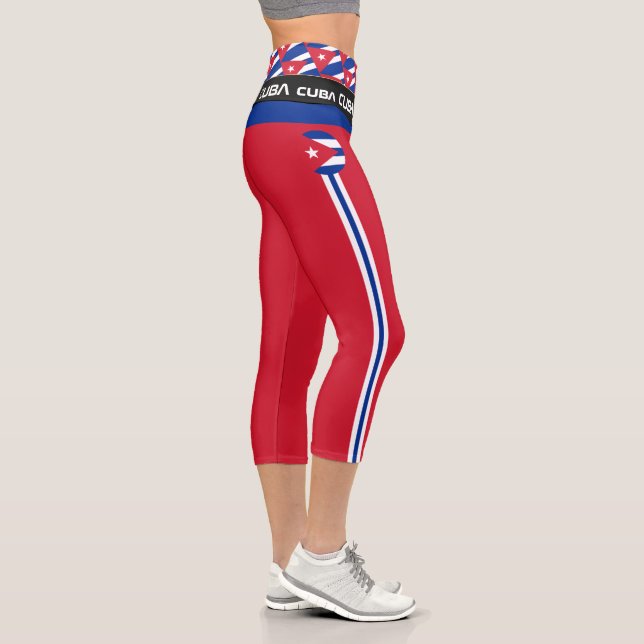Cuba & Cuban Flag fashion, Fitness, Sports  Capri Leggings (Right)