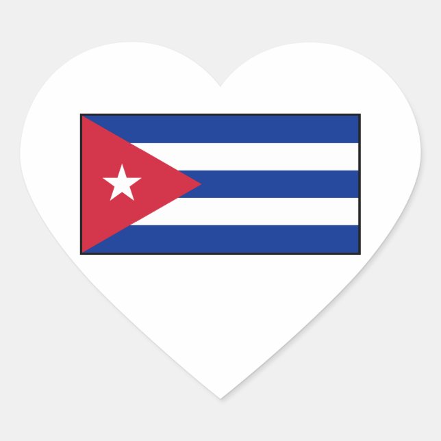 Cuba – Cuban Flag Heart Sticker (Front)