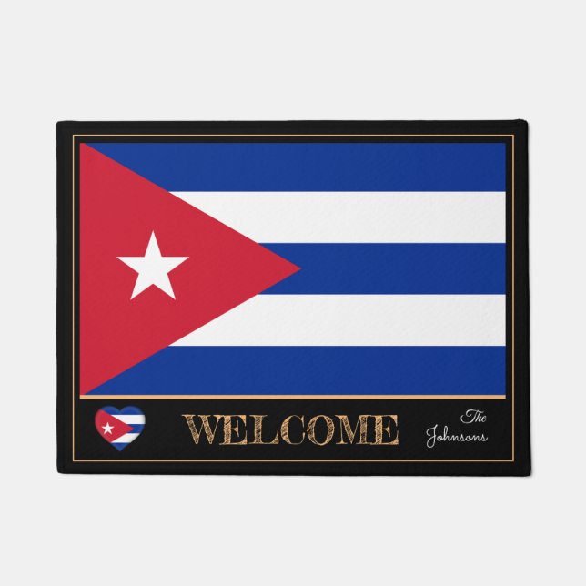 Cuba & Cuban Flag house mats /sports Welcome (Front)